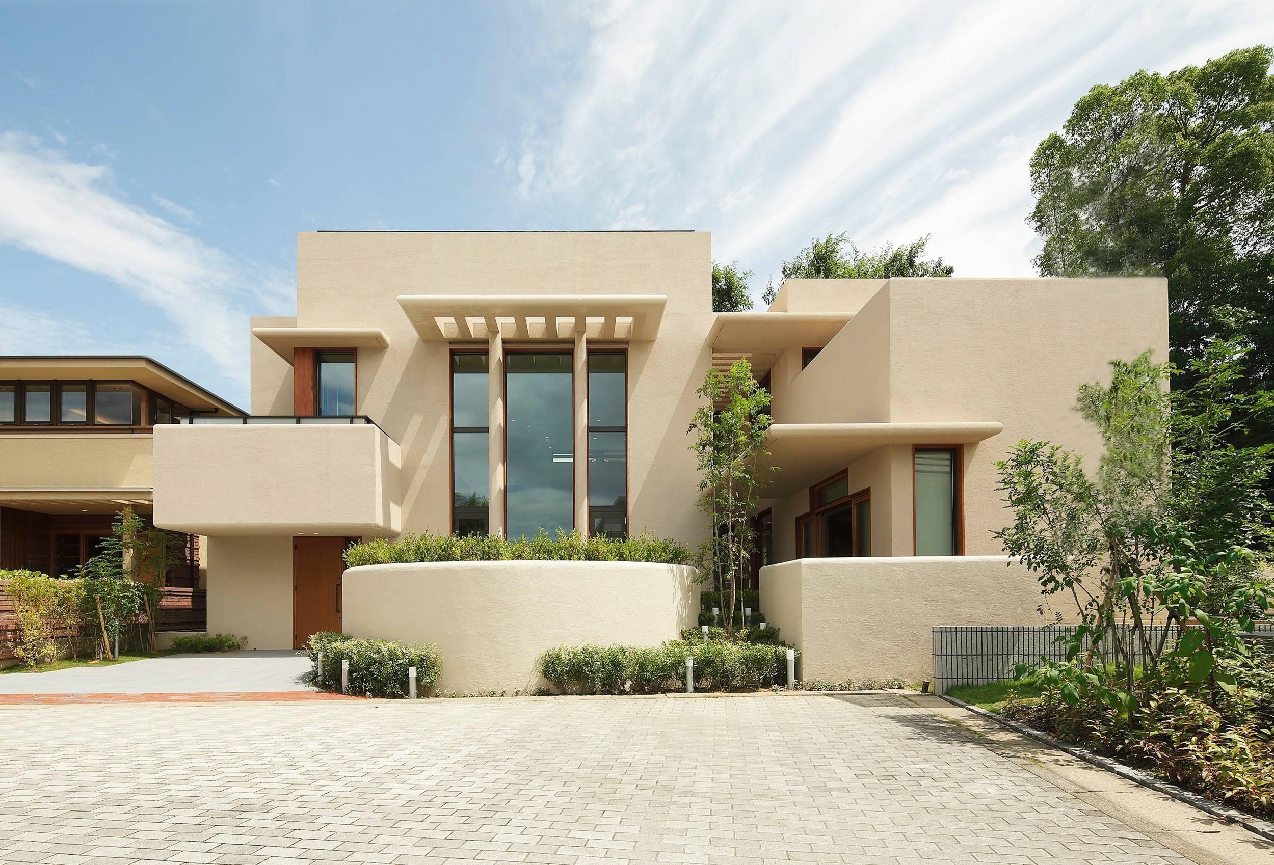 Modern stucco home exterior with a smooth, clean finish